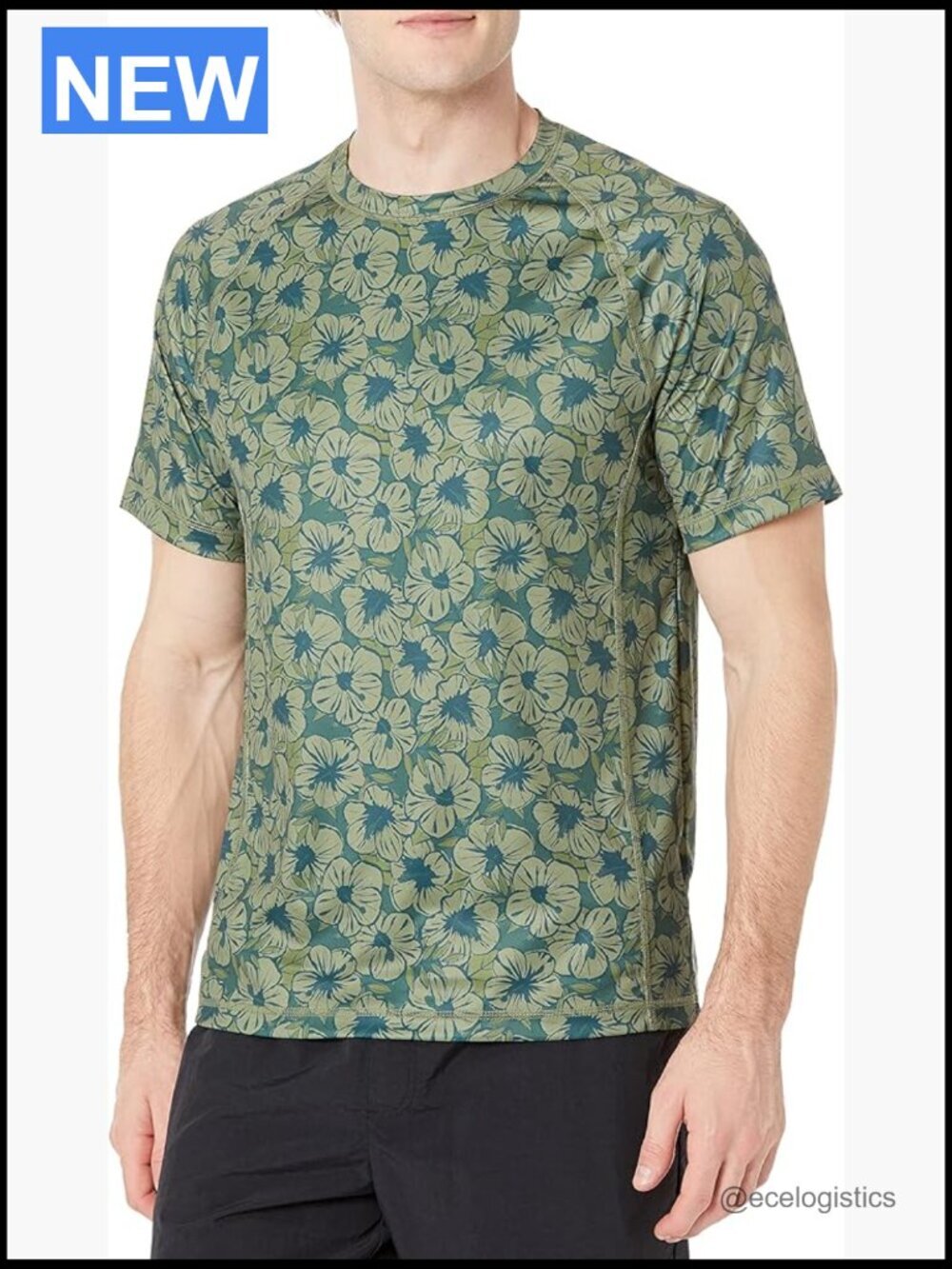 Men's Slim-Fit Short-Sleeve Quick-Dry UPF 50 Swim Tee Rash Guard